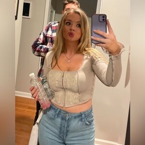 going out beige blouse